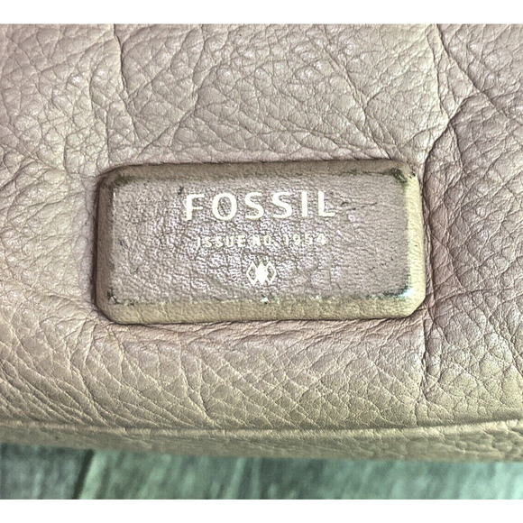 FOSSIL EMERSON Purse Blush Rose & Tan Leather Crossbody Bag Zips Pockets Boho - Picture 3 of 10
